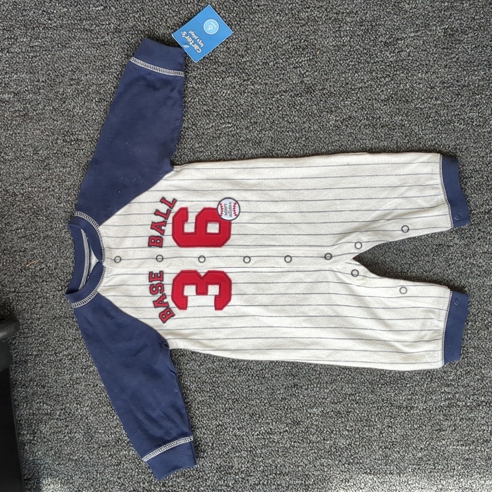 Carter's Blue and White Baseball Bodysuit